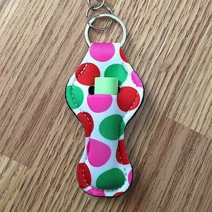 Polka Dot Lip Balm Holder Keychain
